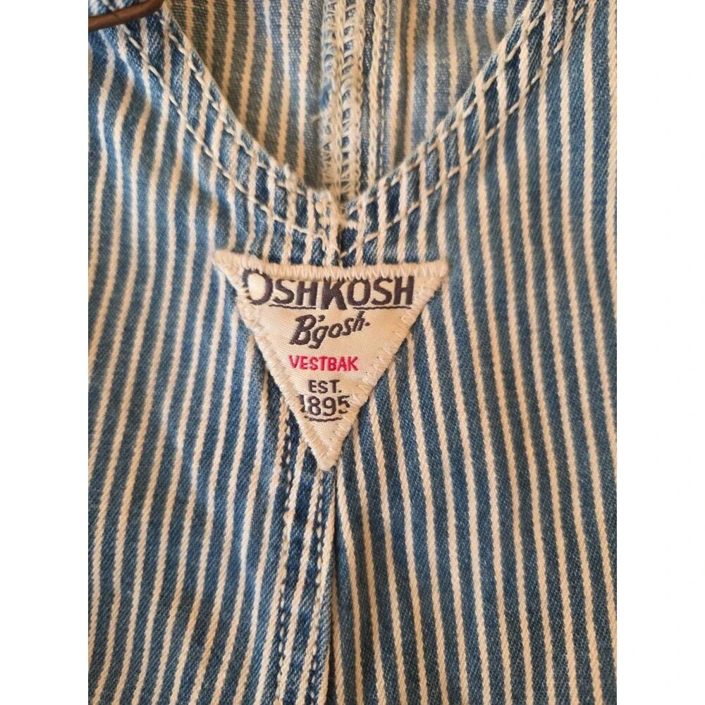 OshKosh B'Gosh 28 Months  Overalls Railroad Stripe USA Made